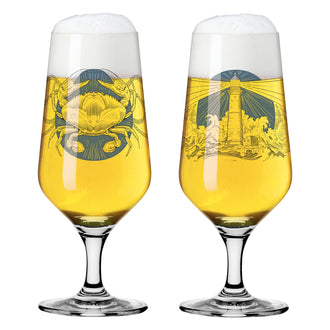 Bicchiere birra Pils "Brauchzeit #4 - P. Harris", confezione 2 pezzi cl 37/cm Ø7,5x18,3