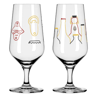 Bicchiere birra Pils "Brauchzeit #7 - A. Vasconcelos", confezione assortita da 2 pezzi cl 37/cm Ø7,5x18,3