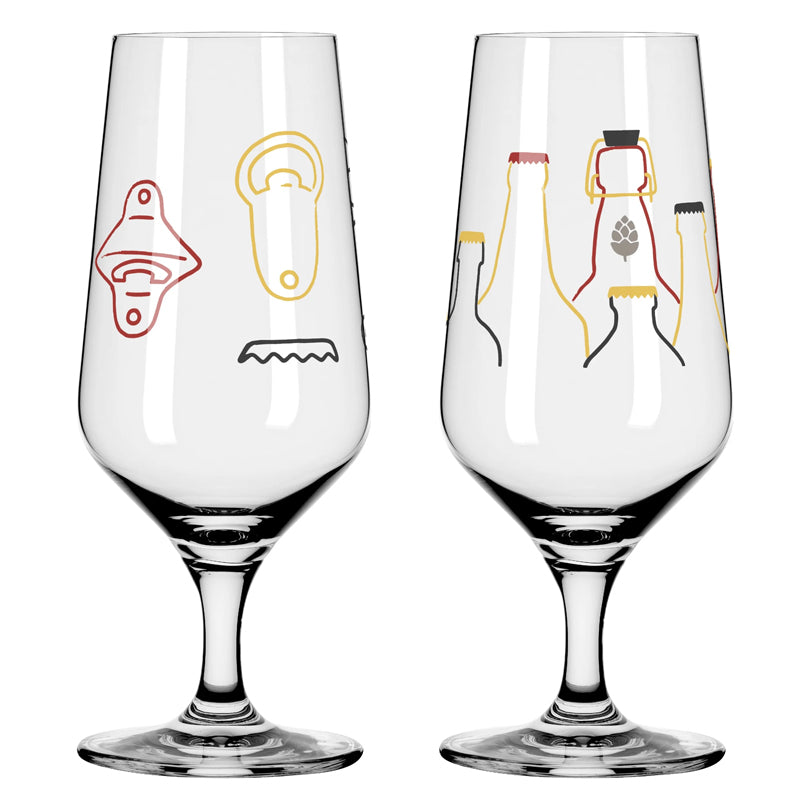 Bicchiere birra Pils "Brauchzeit #7 - A. Vasconcelos", confezione assortita da 2 pezzi cl 37/cm Ø7,5x18,3