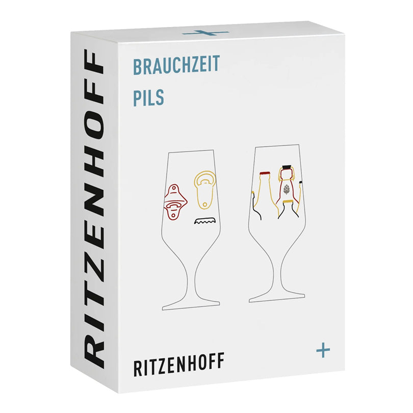 Bicchiere birra Pils "Brauchzeit #7 - A. Vasconcelos", confezione assortita da 2 pezzi cl 37/cm Ø7,5x18,3