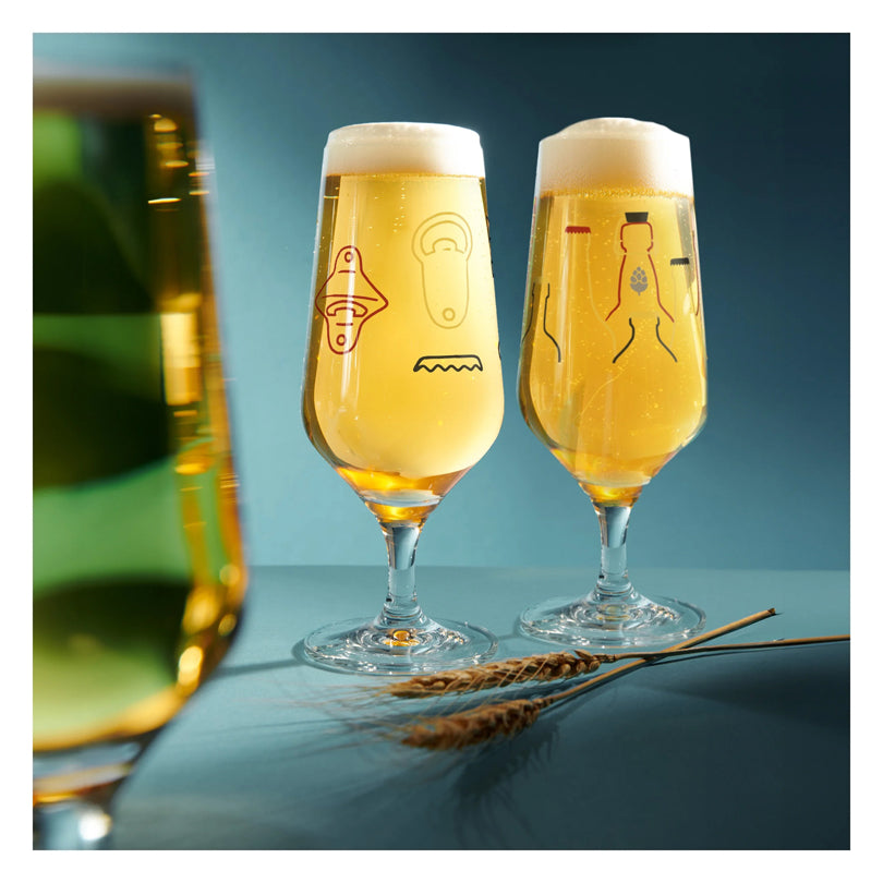 Bicchiere birra Pils "Brauchzeit #7 - A. Vasconcelos", confezione assortita da 2 pezzi cl 37/cm Ø7,5x18,3