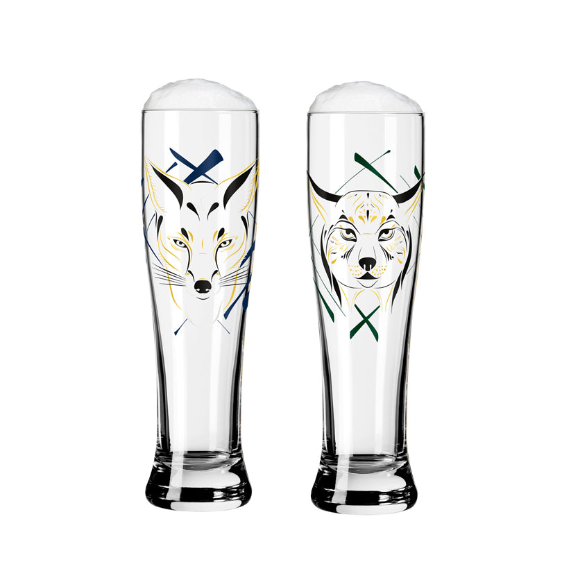 Bicchiere birra Weizen "Brauchzeit #12 - A. Vasconcelos", confezione assortita da 2 pezzi cl 65/cm Ø7,5x25,4