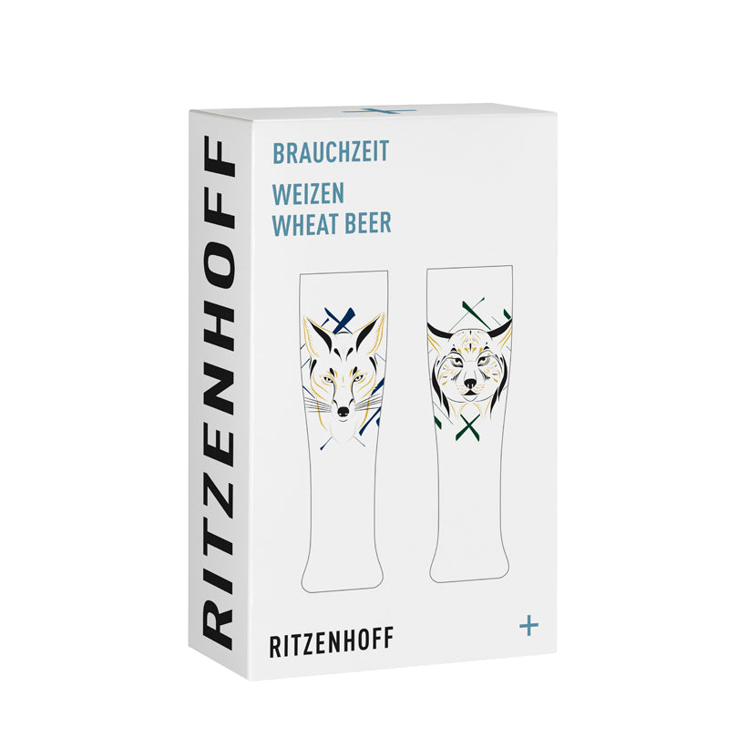 Bicchiere birra Weizen "Brauchzeit #12 - A. Vasconcelos", confezione assortita da 2 pezzi cl 65/cm Ø7,5x25,4