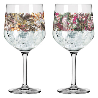Calice Gin Tonic "Schattenfauna #2 - Maggie Enterrios", confezione assortita da 2 pezzi cl 72/cm Ø10,7x21,8