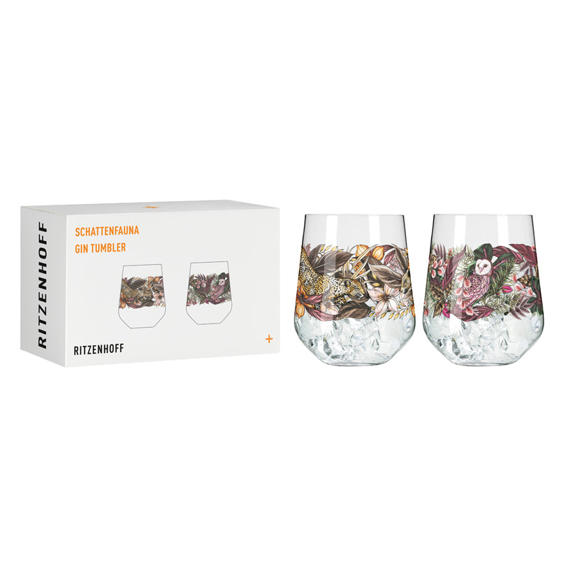 Tumbler/Bicchiere Gin Tonic "Schattenfauna #2 - Maggie Enterrios", confezione assortita da 2 pezzi cl 71/cm Ø10,2x12,4