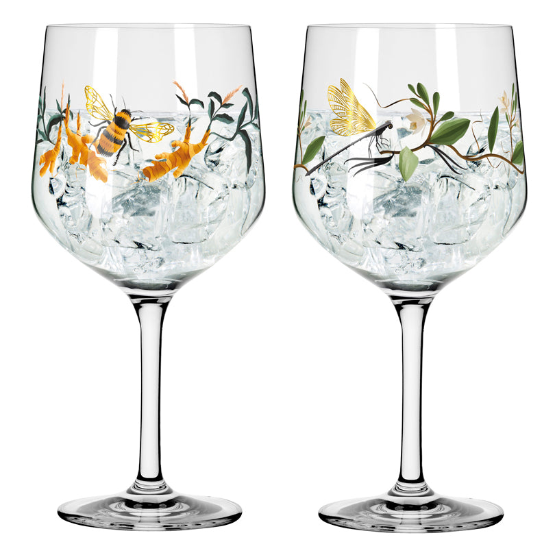 Calice Gin Tonic "Botanic Glamour #1 - Horscroft", confezione assortita da 2 pezzi cl 72/cm Ø10,7x21,8