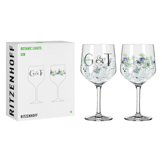 Calice Gin Tonic "Botanic Lights #2 - RDT", confezione assortita da 2 pezzi cl 72/cm Ø10,7x21,8