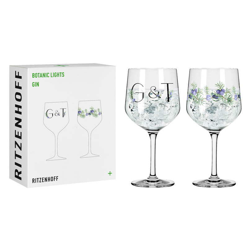 Calice Gin Tonic "Botanic Lights #2 - RDT", confezione assortita da 2 pezzi cl 72/cm Ø10,7x21,8