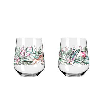 Tumbler/Bicchiere Gin Tonic "Schattenfauna #3 - Ritzenhoff Design Team", confezione assortita da 2 pezzi cl 71/cm Ø10,2x12,4