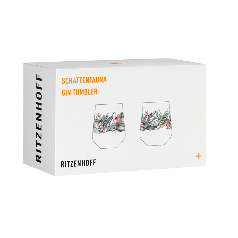 Tumbler/Bicchiere Gin Tonic "Schattenfauna #3 - Ritzenhoff Design Team", confezione assortita da 2 pezzi cl 71/cm Ø10,2x12,4