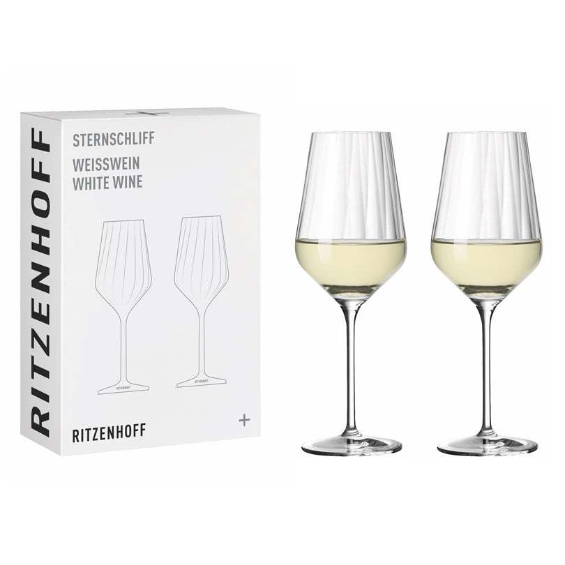 Calice vino bianco "Sternschliff #3", confezione 2 pezzi cl 38/cm Ø8,1x22,5