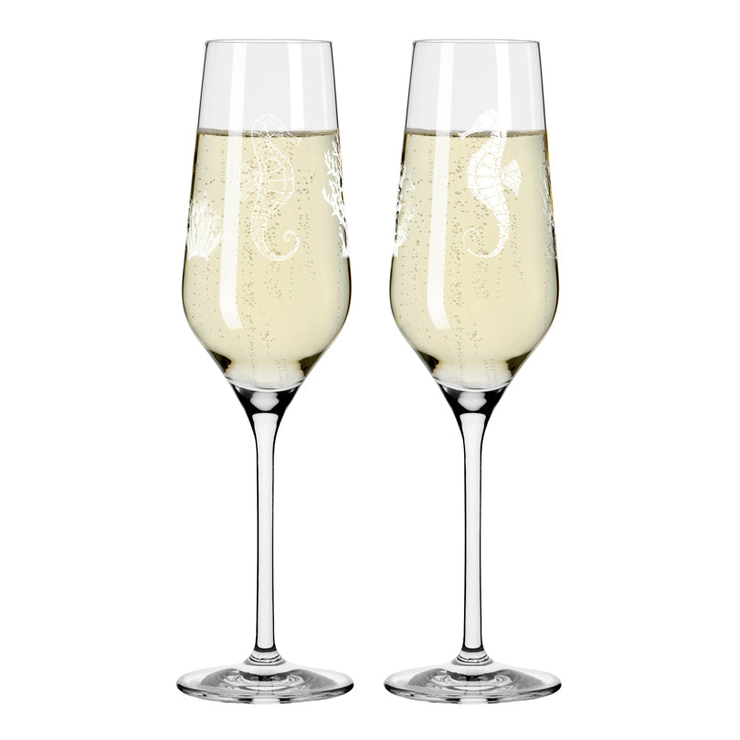 Calice champagne "Oceanside #1 - Bohnenberg", confezione assortita da 2 pezzi cl 25/cm Ø6,5x23,6