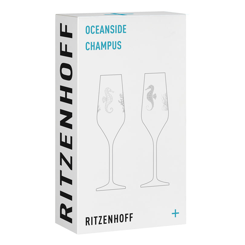 Calice champagne "Oceanside #1 - Bohnenberg", confezione assortita da 2 pezzi cl 25/cm Ø6,5x23,6