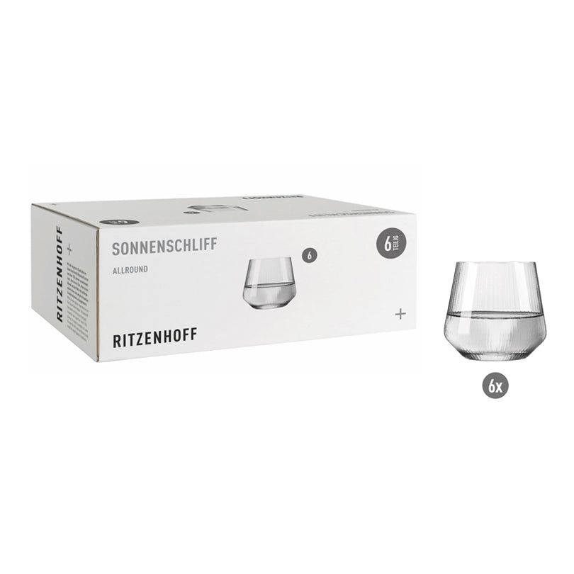 Set Bicchiere Acqua/Allround "Sonnenschliff", 6 pezzi cl 42/cm Ø9,6x9
