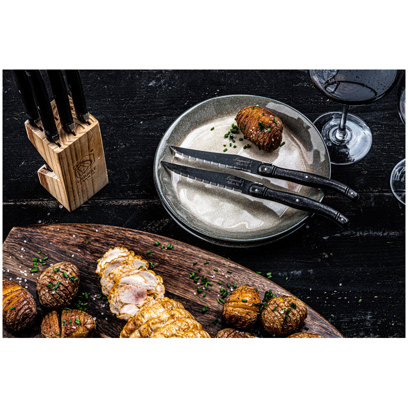 Set 6 coltelli da bistecca "Premium Line - Black Stonewash" cm 11