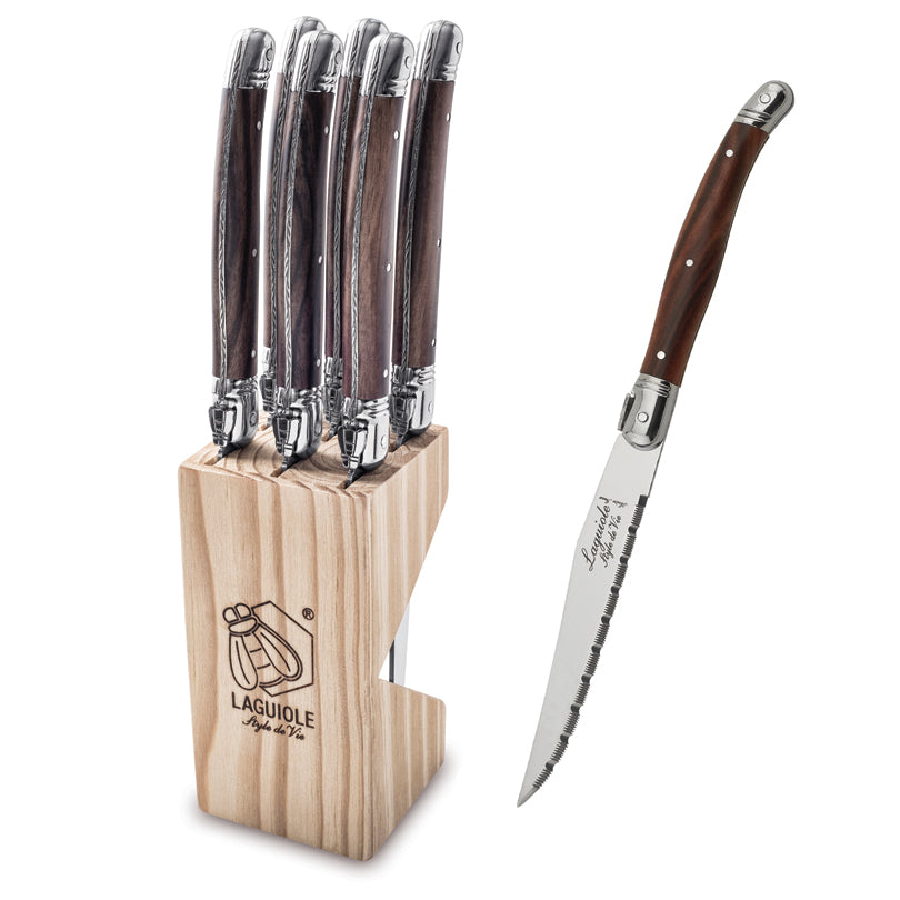 Set 6 coltelli da bistecca "Premium Line - Dark Wood" cm 11