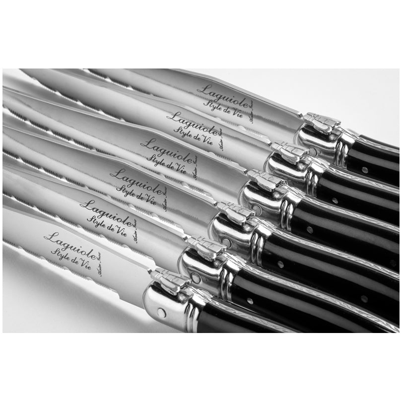 Set 6 coltelli da bistecca "Premium Line - Black" cm 11