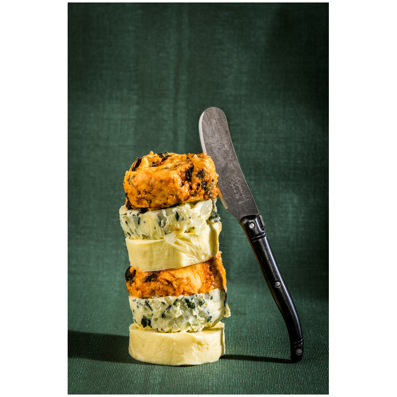 Coltello spalmaburro "Premium Line - Black Stonewash", confezione 4 pezzi cm 6,5