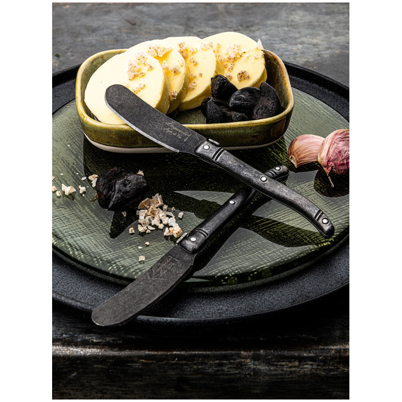 Coltello spalmaburro "Premium Line - Black Stonewash", confezione 4 pezzi cm 6,5