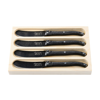 Coltello spalmaburro "Premium Line - Black Stonewash", confezione 4 pezzi cm 6,5