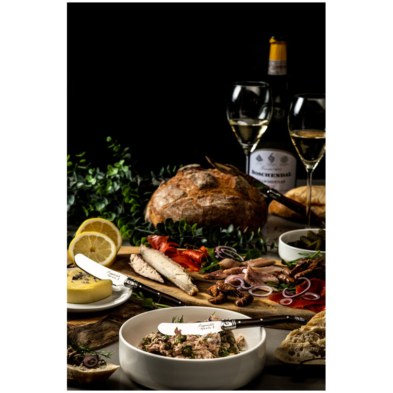 Coltello spalmaburro "Premium Line - Dark Wood", confezione 4 pezzi cm 6,5