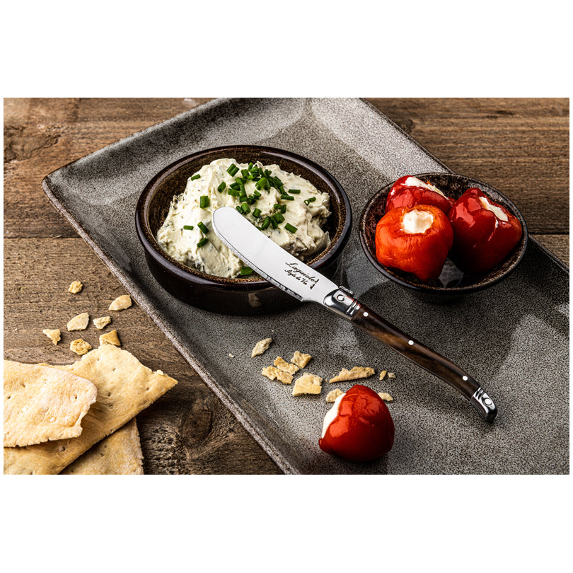 Coltello spalmaburro "Premium Line - Dark Wood", confezione 4 pezzi cm 6,5