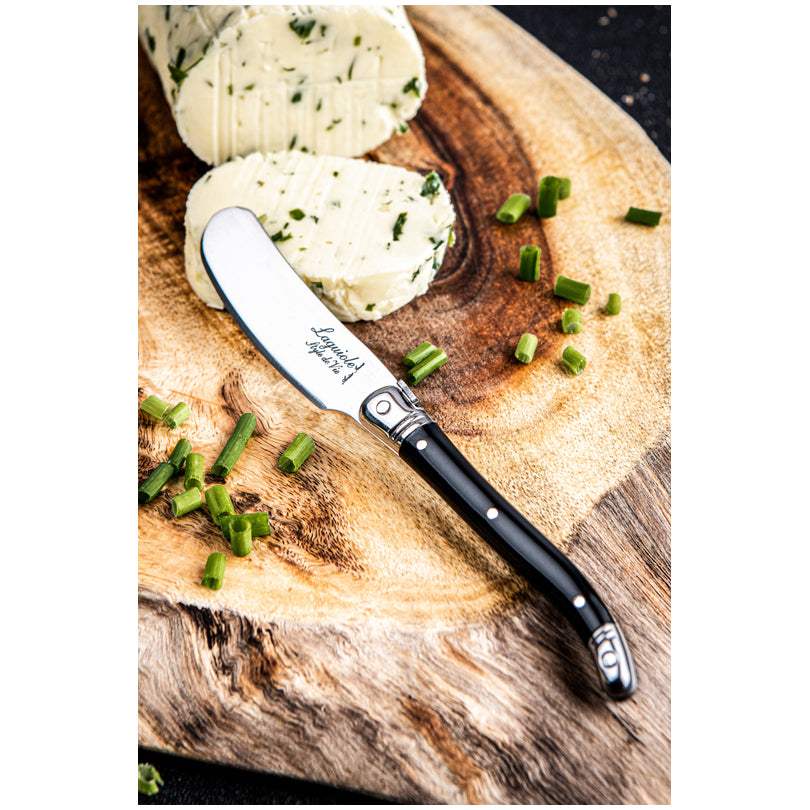 Coltello spalmaburro "Premium Line - Black", confezione 4 pezzi cm 6,5