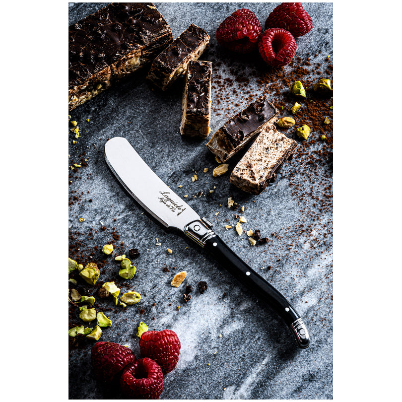 Coltello spalmaburro "Premium Line - Black", confezione 4 pezzi cm 6,5