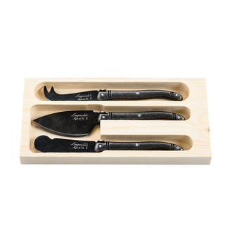 Set 3 coltelli formaggio "Premium Line - Black Stonewash" cm 5,5/6/6,7
