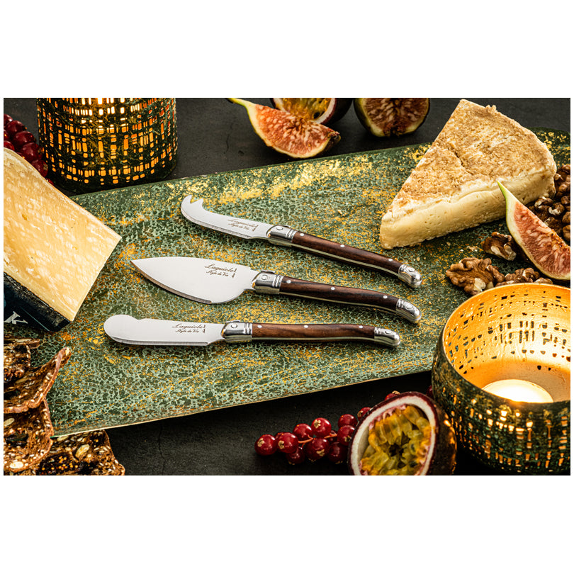 Set 3 coltelli formaggio "Premium Line - Dark Wood" cm 5,5/6/6,7