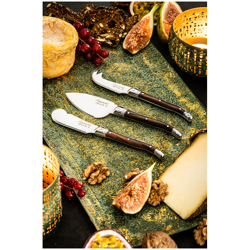 Set 3 coltelli formaggio "Premium Line - Dark Wood" cm 5,5/6/6,7