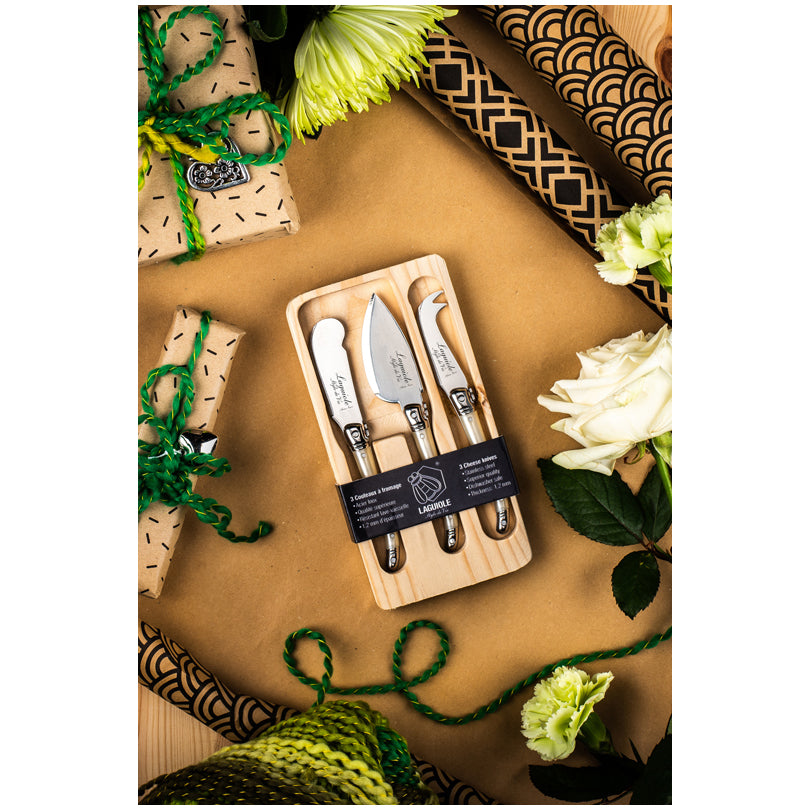 Set 3 coltelli formaggio "Premium Line - Pearl" cm 5,5/6/6,7