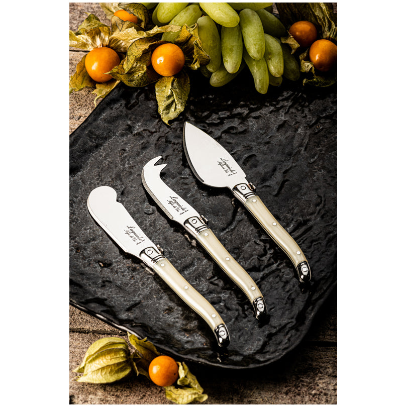 Set 3 coltelli formaggio "Premium Line - Pearl" cm 5,5/6/6,7