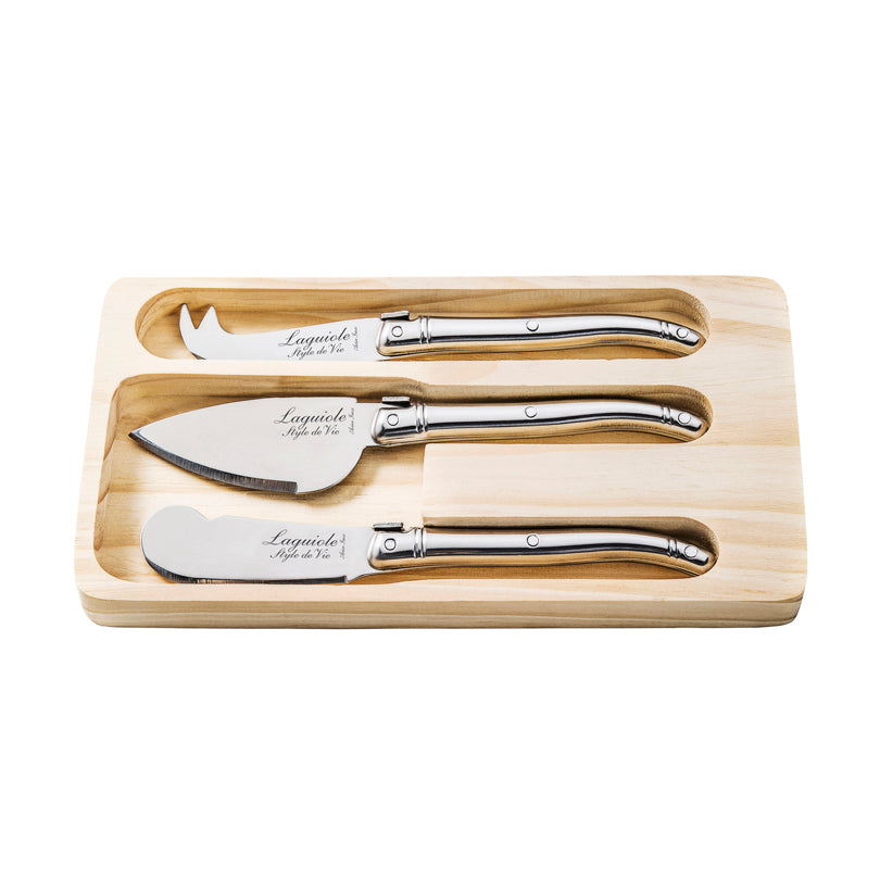 Set 3 coltelli formaggio "Premium Line - Stainless Steel" cm 5,5/6/6,7