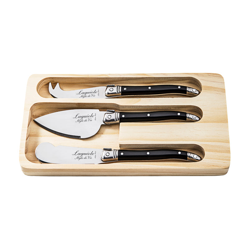 Set 3 coltelli formaggio "Premium Line - Black" cm 5,5/6/6,7