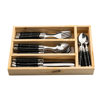 Set posate "Premium Line - Black", 24 pezzi cm 11