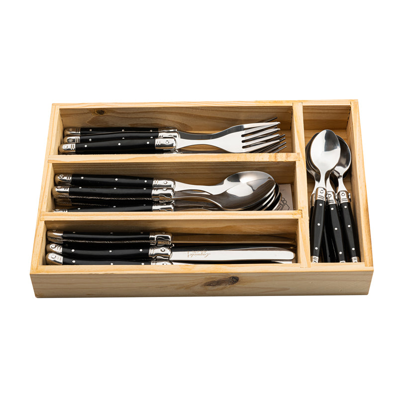 Set posate "Premium Line - Black", 24 pezzi cm 11