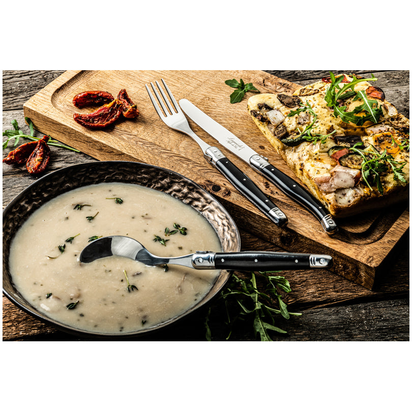 Set posate "Premium Line - Black", 24 pezzi cm 11