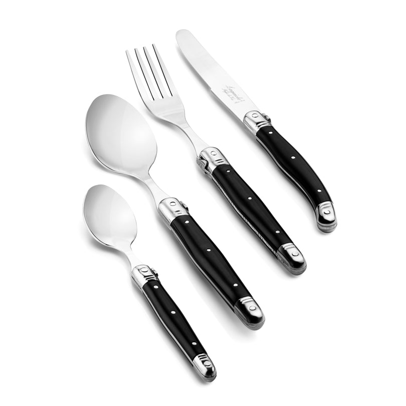 Set posate "Premium Line - Black", 24 pezzi cm 11