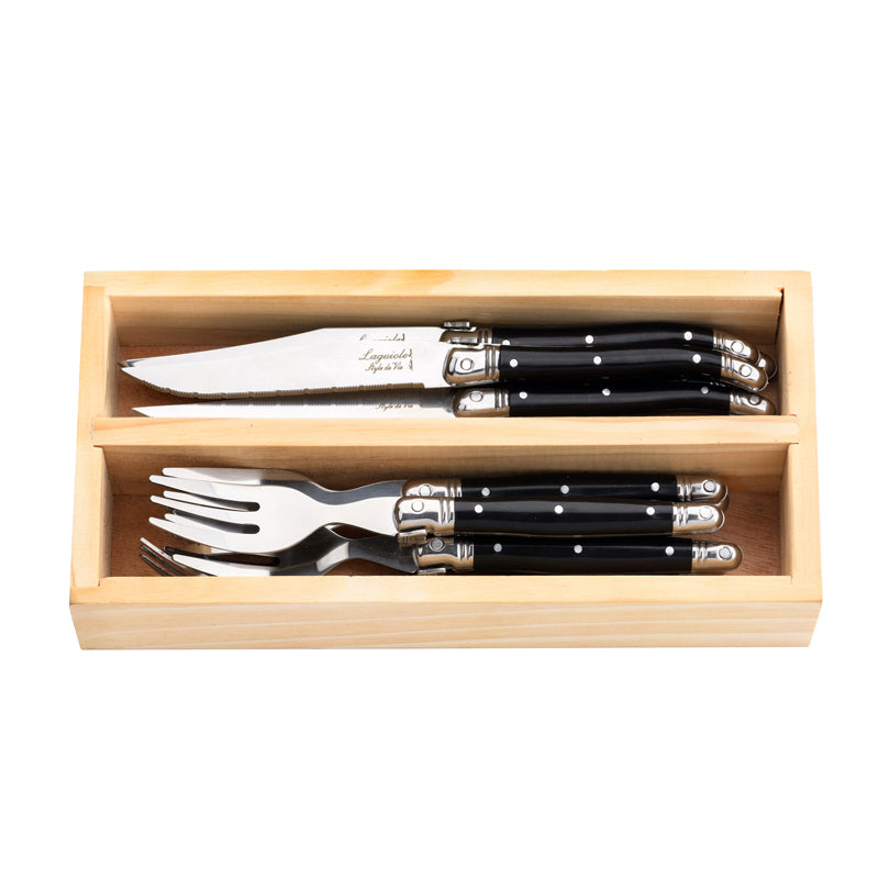 Set posate mini "Premium Line - Black", 12 pezzi cm 7,5/9