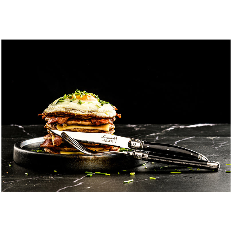 Set 6 forchette da tavola "Premium Line - Black" cm