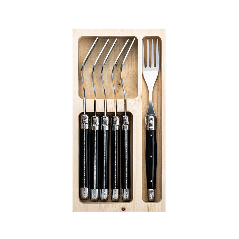 Set 6 forchette da tavola "Premium Line - Black" cm