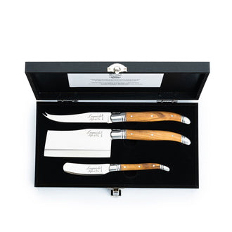 Set 3 coltelli formaggio "Luxury Line - Olive wood" cm 6,5/9,5/10