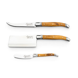 Set 3 coltelli formaggio "Luxury Line - Olive wood" cm 6,5/9,5/10