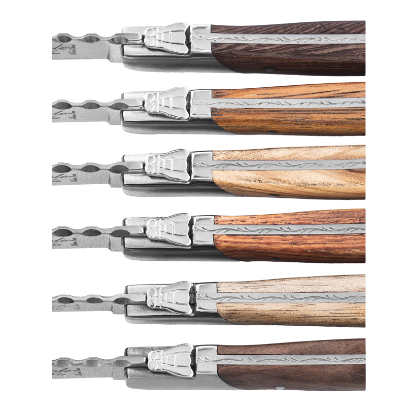 Set 6 coltelli da bistecca "Luxury Line - Mixed Wood" cm 10,5
