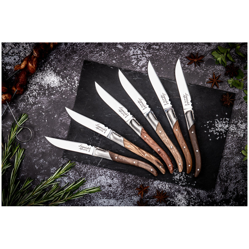 Set 6 coltelli da bistecca "Luxury Line - Mixed Wood" cm 10,5