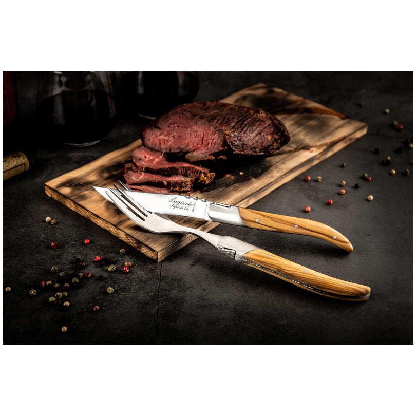 Set 6 coltelli da bistecca "Luxury Line - Olive Wood" cm 10,5