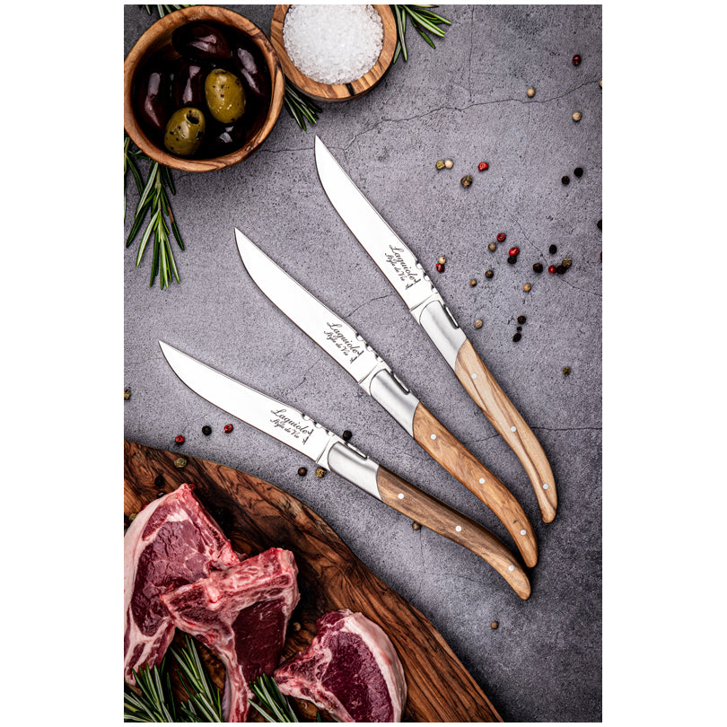 Set 6 coltelli da bistecca "Luxury Line - Olive Wood" cm 10,5