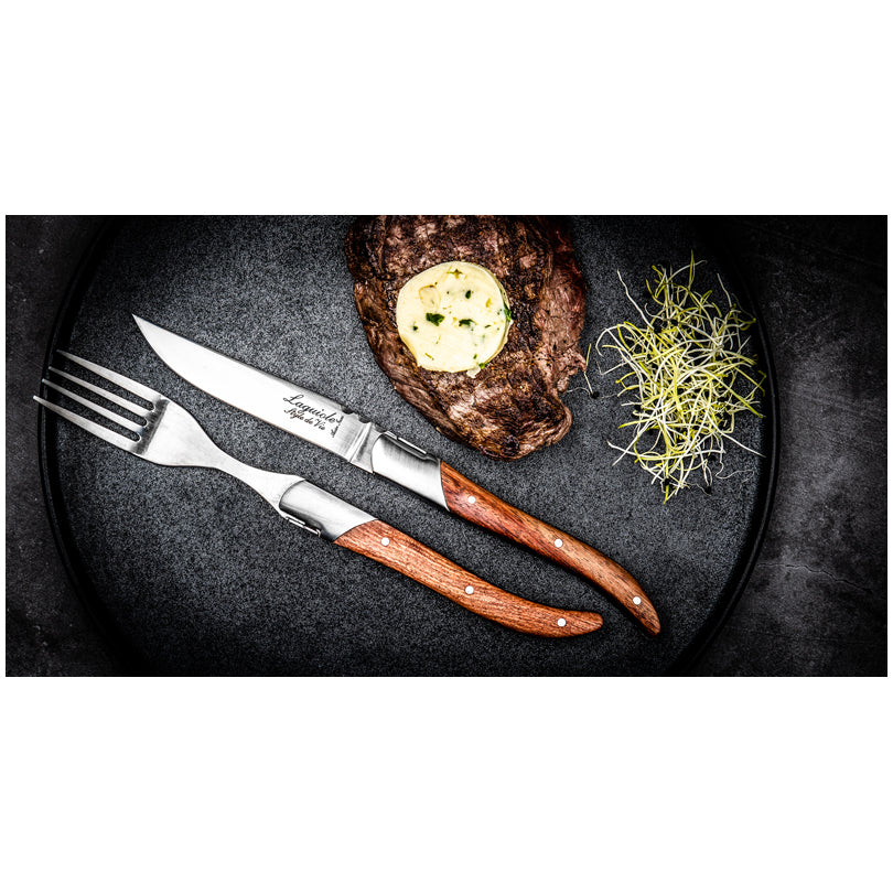 Set 6 coltelli da bistecca "Luxury Line - Pakka Rose" cm 10,5