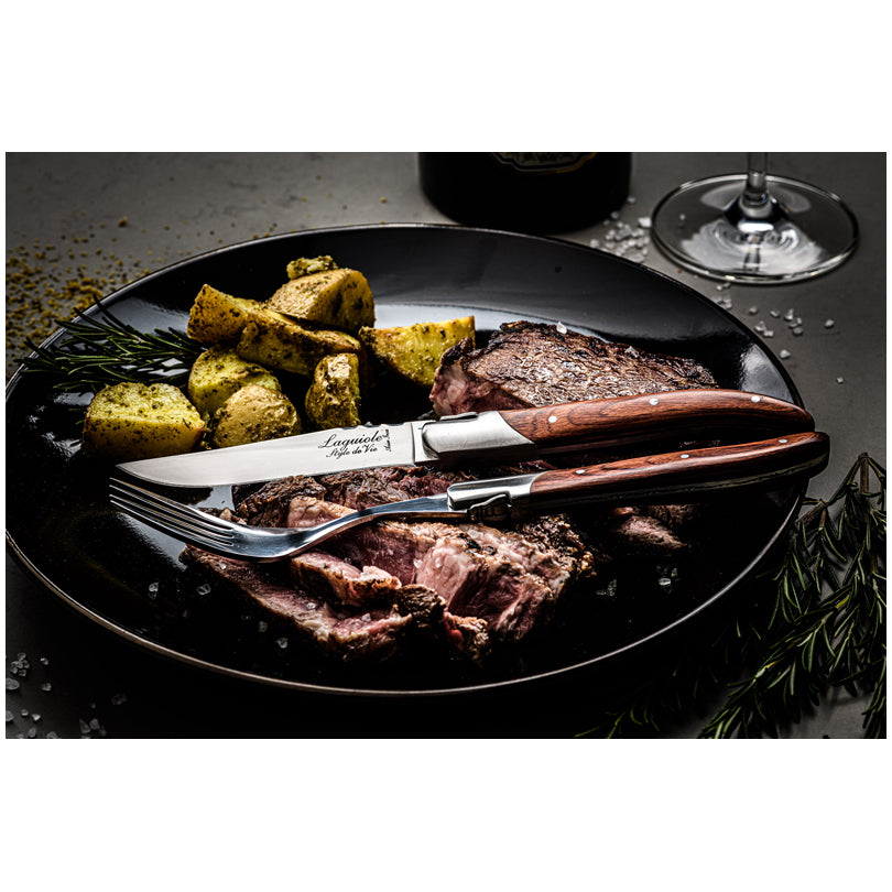 Set 6 coltelli da bistecca "Luxury Line - Pakka Rose" cm 10,5